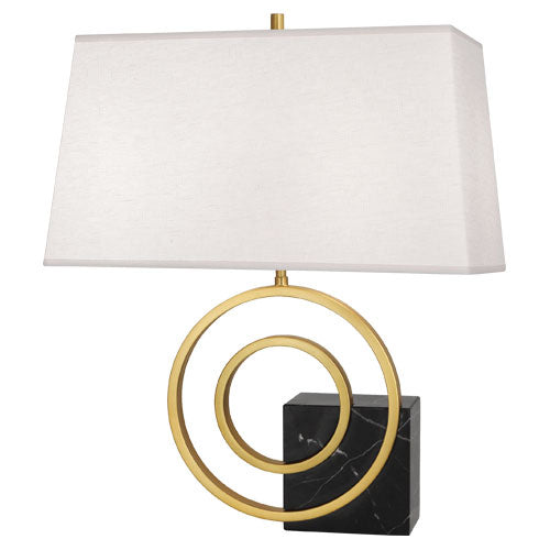 Robert Abbey - L911 - Two Light Table Lamp - Jonathan Adler Saturn - Antique Brass w/ Black Marble Accent