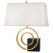 Robert Abbey - L911 - Two Light Table Lamp - Jonathan Adler Saturn - Antique Brass w/ Black Marble Accent