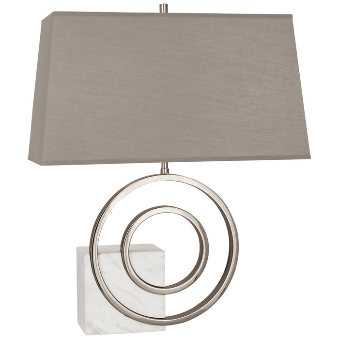 Robert Abbey - R910G - Two Light Table Lamp - Jonathan Adler Saturn - Polished Nickel w/ White Marble Accent
