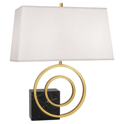 Robert Abbey - R911 - Two Light Table Lamp - Jonathan Adler Saturn - Antique Brass w/ Black Marble Accent