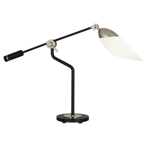 Robert Abbey - S1210 - One Light Table Lamp - Ferdinand - Matte Black Painted w/ Polished Nickel