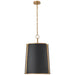 Visual Comfort - S 5647HAB-BLK - Three Light Pendant - Hastings - Hand-Rubbed Antique Brass