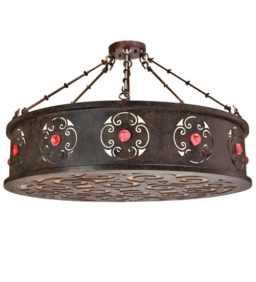 Meyda Tiffany - 120284 - Six Light Semi-Flushmount - Julianne - Wrought Iron