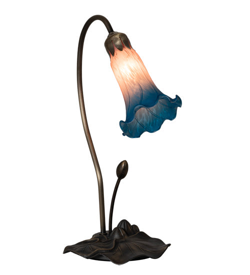 Meyda Tiffany - 13801 - One Light Accent Lamp - Pink/Blue Pond Lily - Mahogany Bronze