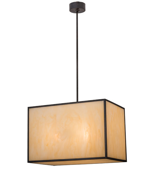 Meyda Tiffany - 139165 - Four Light Pendant - Quadrato - Chestnut