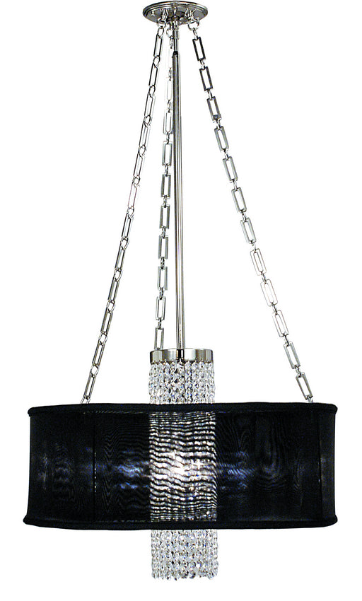 Framburg - 1955 PS/SWH - One Light Chandelier - Angelique - Polished Silver with White Sheer Shade