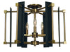 Framburg - 4803 AB/MBLACK - Five Light Flush / Semi-Flush Mount - Louvre - Antique Brass with Matte Black Accents