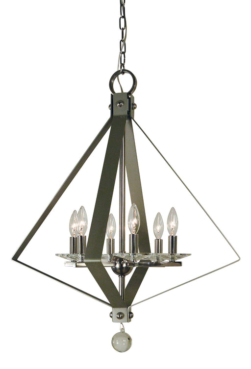 Framburg - 4926 PN/SP - Six Light Chandelier - Ice - Polished Nickel with Satin Pewter Accents