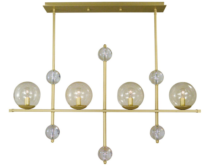 Framburg - 4944 SB - Four Light Island Chandelier - Solaris - Satin Brass