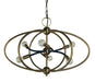 Framburg - 4948 AB/MBLACK - Six Light Chandelier - Orbit - Antique Brass with Matte Black Accents