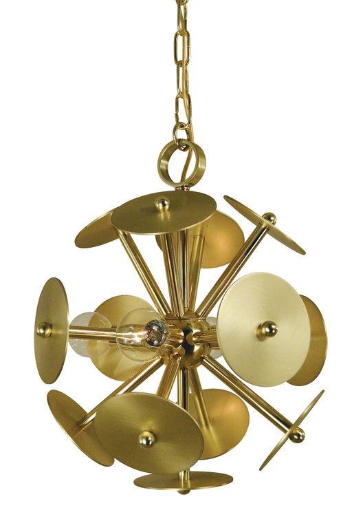 Framburg - 4974 PB/SB - Four Light Chandelier - Apogee - Polished Brass with Satin Brass Accents