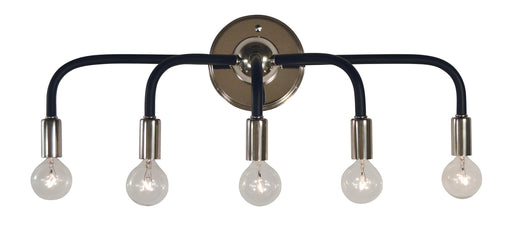 Framburg - 5005 PN/MBLACK - Five Light Wall Sconce - Candide - Polished Nickel with Matte Black Accents