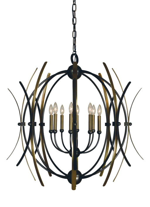 Framburg - 5058 MB/AB - Eight Light Chandelier - Monique - Mahogany Bronze with Antique Brass Accents