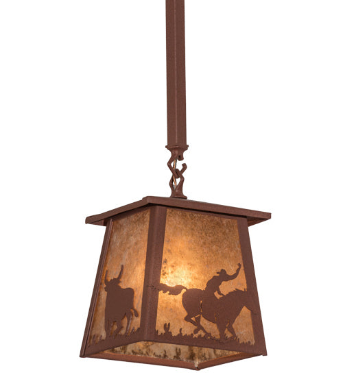 Meyda Tiffany - 169617 - One Light Pendant - Cowboy & Steer - Rust