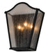 Meyda Tiffany - 170629 - Three Light Wall Sconce - Austin - Blackwash/Clear Seedy Glass