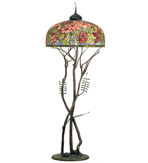 Meyda Tiffany - 182892 - Three Light Floor Lamp - Tiffany Oriental Poppy - Bronze