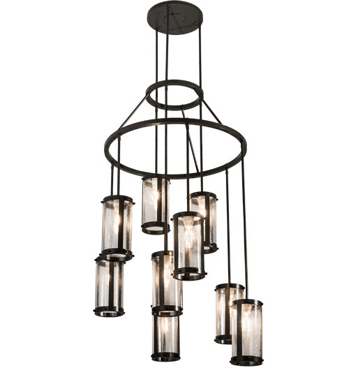 Meyda Tiffany - 190661 - Nine Light Chandelier - Cartier - Timeless Bronze