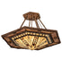Meyda Tiffany - 193673 - Six Light Semi-Flushmount - Sonoma - Vintage Copper,Natural Wood