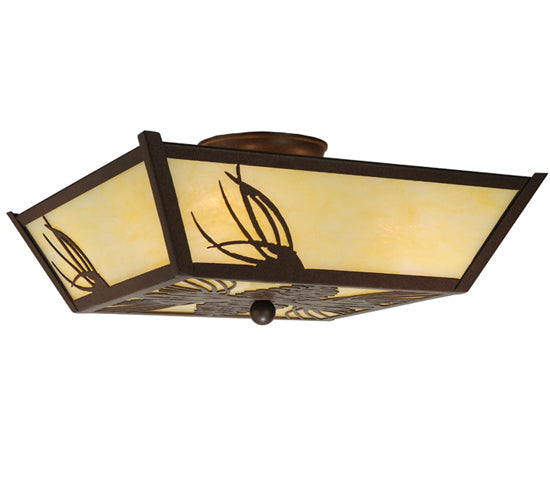 Meyda Tiffany - 210047 - Four Light Semi-Flushmount - Pinecone - Timeless Bronze