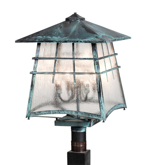 Meyda Tiffany - 215763 - Four Light Post Mount - Stillwater - Verdigris