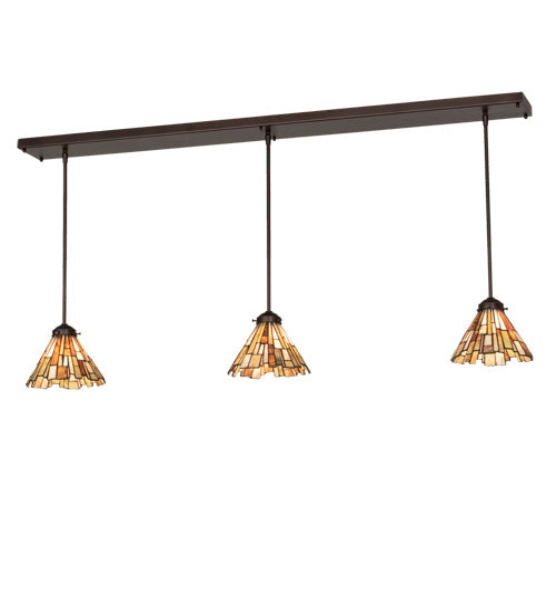 Meyda Tiffany - 216843 - Three Light Pendant - Delta - Mahogany Bronze