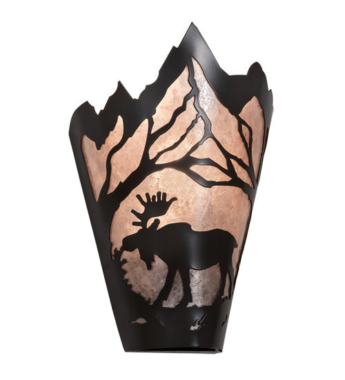 Meyda Tiffany - 217008 - One Light Wall Sconce - Moose At Dawn - Timeless Bronze
