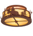Meyda Tiffany - 219213 - Two Light Flushmount - Moose At Dusk - Rust