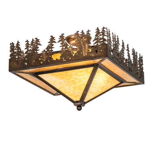 Meyda Tiffany - 219381 - Two Light Flushmount - Pine Lake - Antique Copper