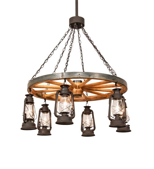 Meyda Tiffany - 219573 - Six Light Chandelier - Miner`S Lantern - Dark Roast