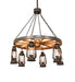 Meyda Tiffany - 219573 - Six Light Chandelier - Miner`S Lantern - Dark Roast