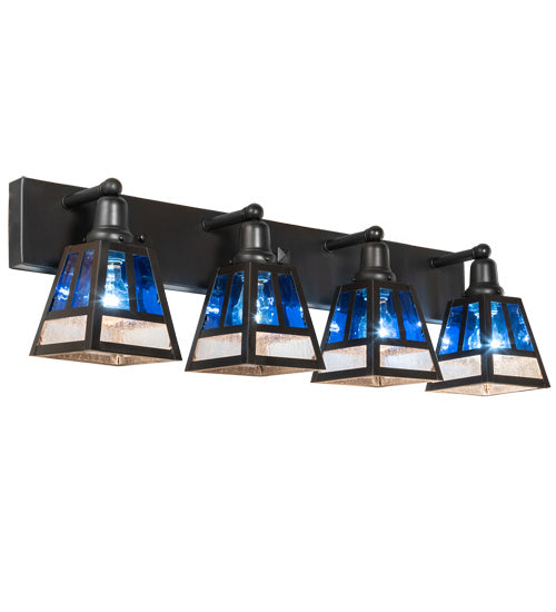 Meyda Tiffany - 219680 - Four Light Vanity - T`` Mission`` - Craftsman Brown