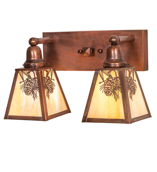 Meyda Tiffany - 219956 - Two Light Vanity - Winter Pine - Vintage Copper