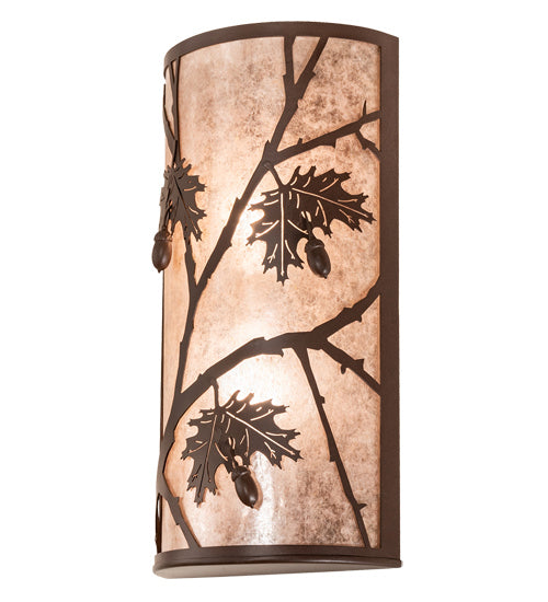Meyda Tiffany - 221124 - Two Light Wall Sconce - Oak Leaf & Acorn - Cafe-Noir