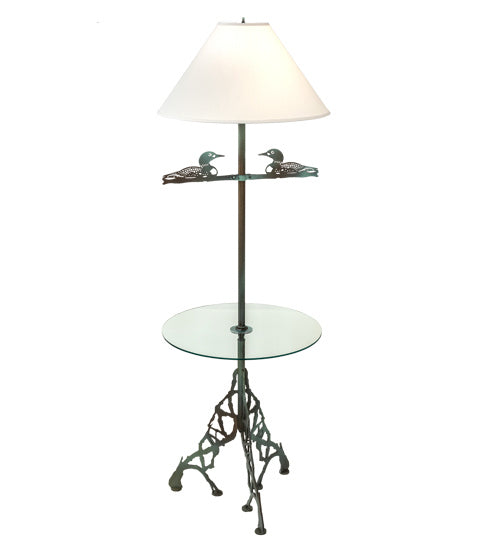 Meyda Tiffany - 221612 - One Light Floor Lamp - Loon - Antique Copper,Verdigris