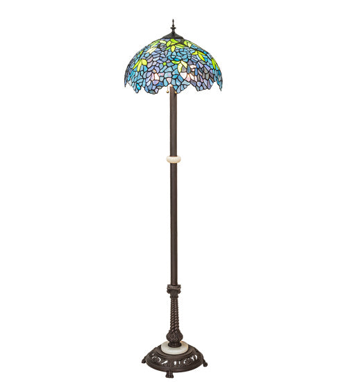 Meyda Tiffany - 225024 - Three Light Floor Lamp - Tiffany Wisteria - Mahogany Bronze