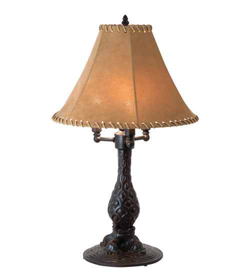 Meyda Tiffany - 225854 - Three Light Table Lamp - Roseborder - Mahogany Bronze