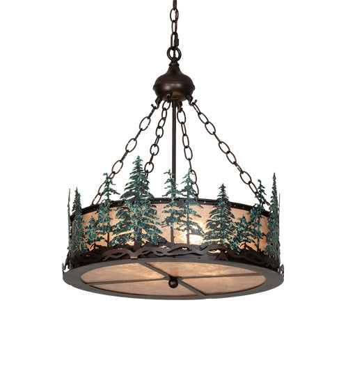 Meyda Tiffany - 226960 - Four Light Pendant - Tall Pines - Mahogany Bronze