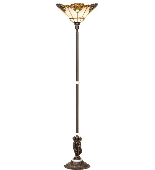 Meyda Tiffany - 228408 - One Light Floor Lamp - Shell With Jewels - Mahogany Bronze