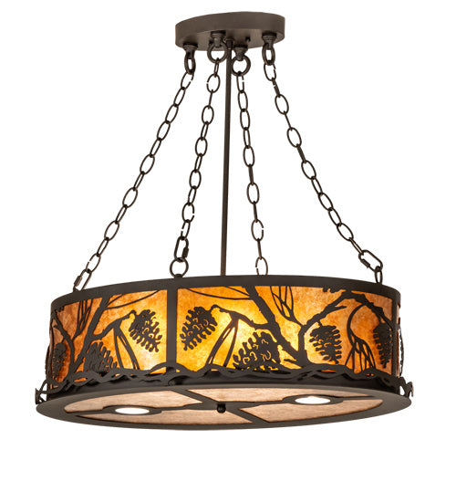 Meyda Tiffany - 229136 - Six Light Pendant - Winter Pine - Oil Rubbed Bronze