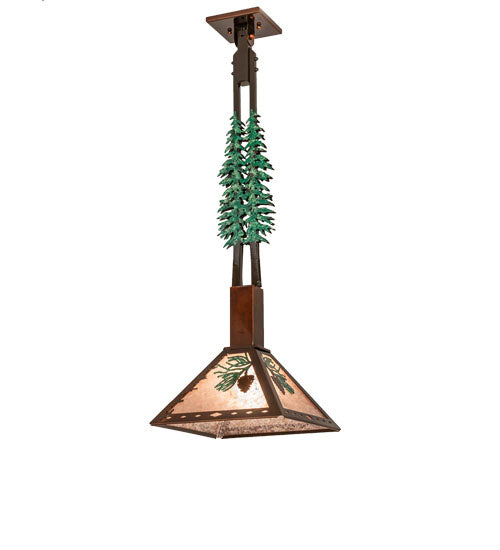 Meyda Tiffany - 229402 - One Light Pendant - Winter Pine - Vintage Copper,Oil Rubbed Bronze