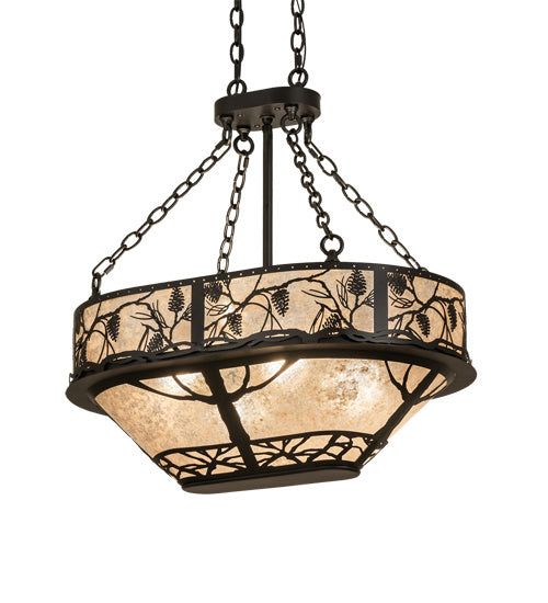 Meyda Tiffany - 230600 - Eight Light Pendant - Whispering Pines - Wrought Iron