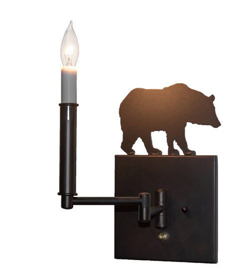 Meyda Tiffany - 231171 - One Light Swing Arm Wall Sconce - Lone Bear - Mahogany Bronze