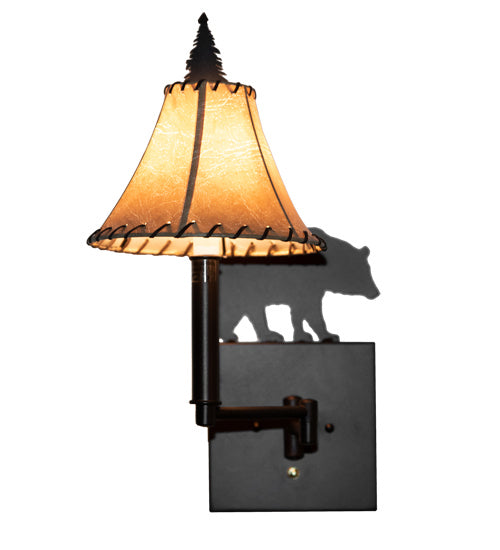 Meyda Tiffany - 231175 - One Light Swing Arm Wall Sconce - Lone Bear - Mahogany Bronze