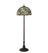 Meyda Tiffany - 24496 - Three Light Floor Lamp - Trillium & Violet - Mahogany Bronze