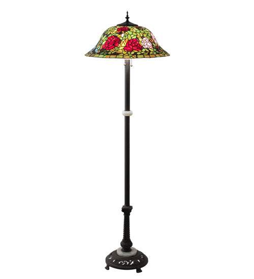 Meyda Tiffany - 27821 - Three Light Floor Lamp - Tiffany Rosebush ...