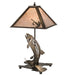 Meyda Tiffany - 32531 - Two Light Table Lamp - Leaping Trout - Antique Copper