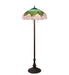 Meyda Tiffany - 37706 - Three Light Floor Lamp - Tiffany Cabbage Rose - Mahogany Bronze