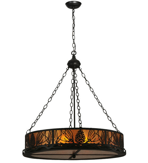 Meyda Tiffany - 50026 - Six Light Inverted Pendant - Mountain Pine - Antique Copper