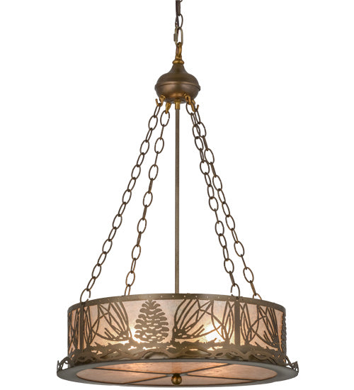 Meyda Tiffany - 50124 - Two Light Inverted Pendant - Mountain Pine - Antique Copper