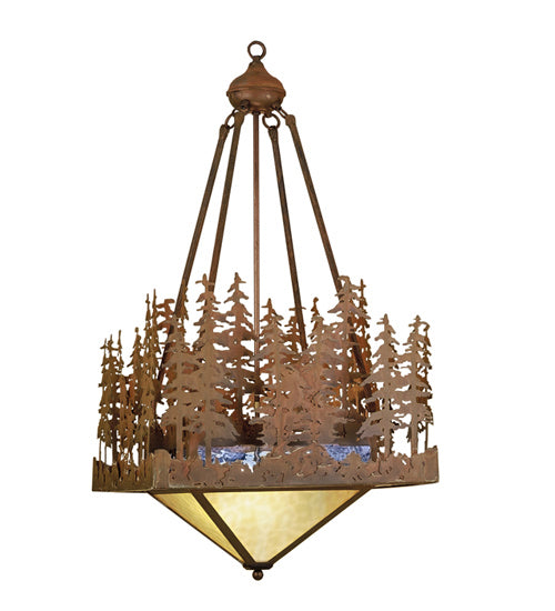 Meyda Tiffany - 50292 - Inverted Pendant - Pine Lake - Rust